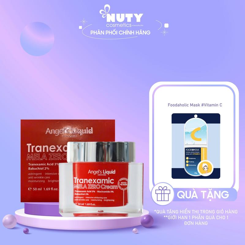 [Tặng mặt nạ] Kem Dưỡng Giúp Dưỡng Sáng Da Angel's Liquid Tranexamic Mela Zero Cream 50ml Làm Đẹp Da Chăm Sóc Da