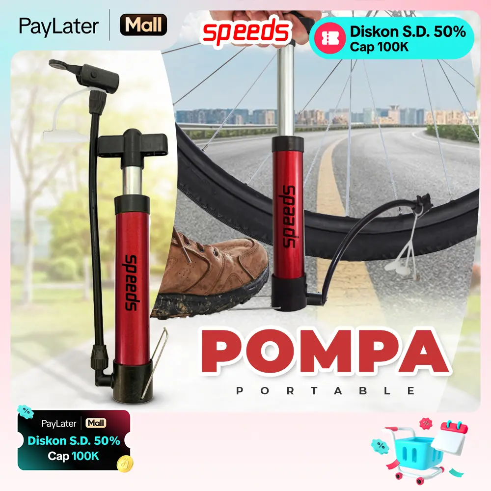 SPEEDS Pompa Angin Manual Plus Jarum Minimalis Portable 016-1