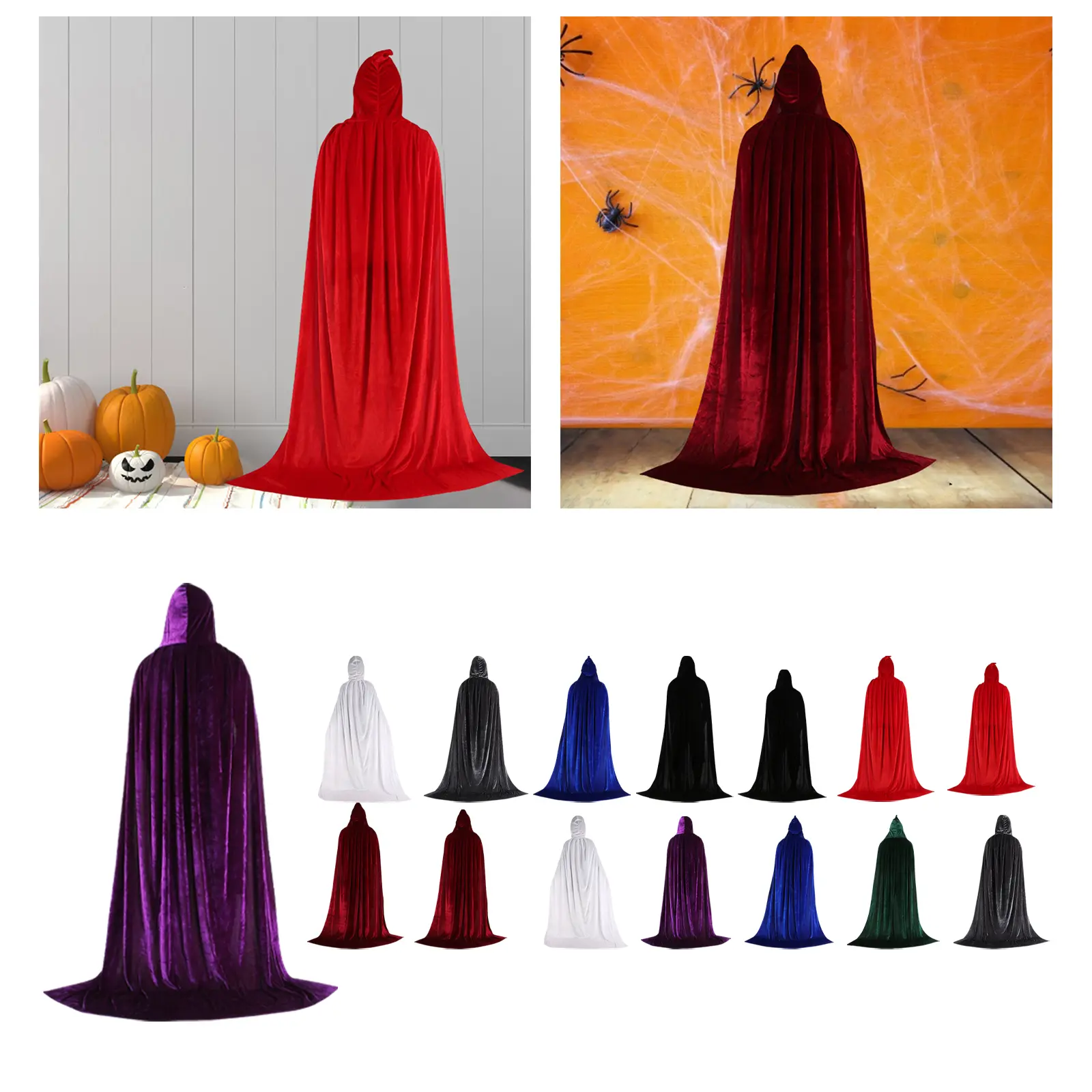 Halloween Kids Velvet Hooded Cape Cloak Robe and Smooth Hand Wash Multipurpose Durable Accessories for Dress up Party