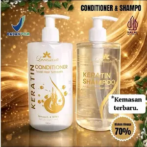 PAKET SHAMPO 500ml & CONDITIONER 500ml 2in1 KERATIN - PERAWATAN RAMBUT RONTOK & MENUMBUHKAN RAMBUT