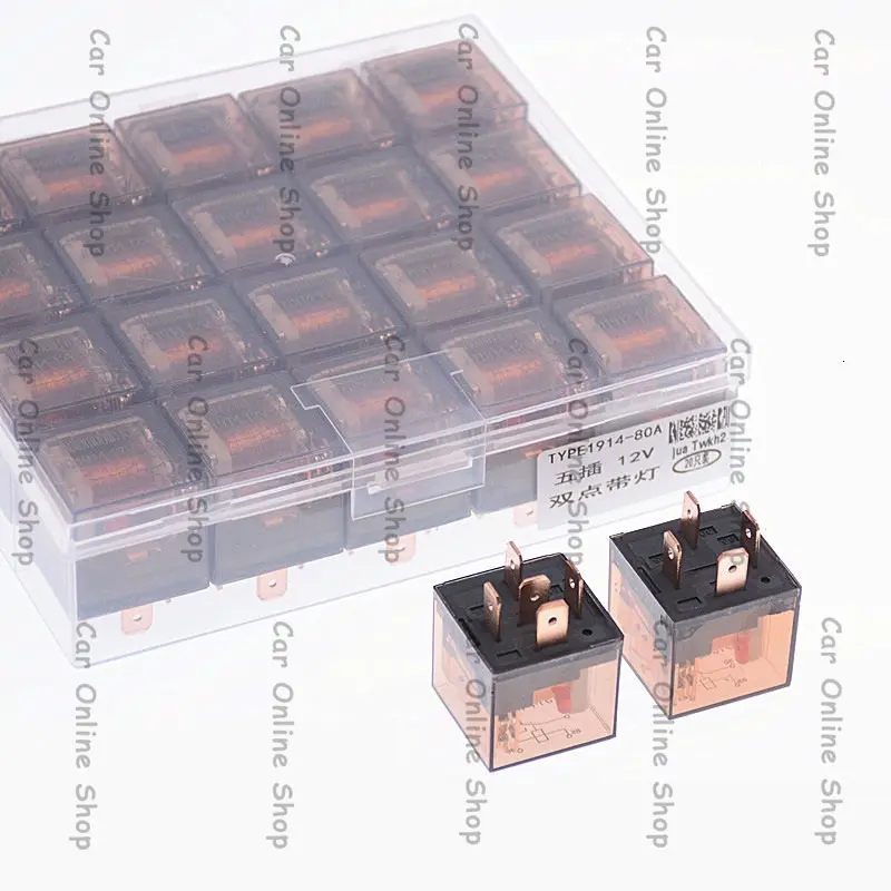 Relay Klakson Transparan 4 Kaki 80A 12V Motor Mobil Rilay Impor