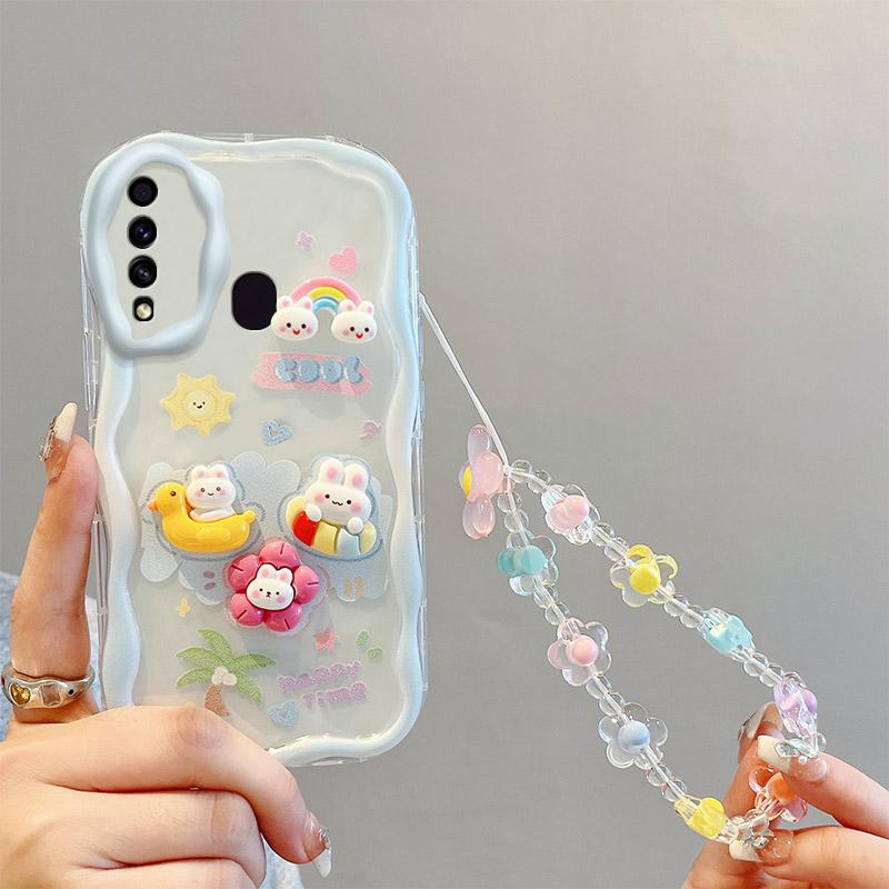 Vỏ thích hợp cho ốp lưng Samsung galaxy a20s ốp điện thoại , vỏ cao su chống sốc, thiết kế mới, vỏ bảo vệ dễ thương có dây xích