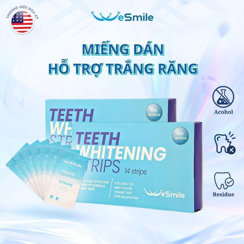 Miếng dán trắng răng cao cấp WeSmile thành phần an toàn tự nhiên, không gây ê buốt, không bào mòn men răng