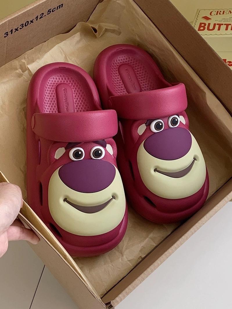 Product Introduction of Sandal Lotso Beruang Stroberi Sandal Kartun Lucu Shoes Sendal Wanita Karet Cewek Cowok 15