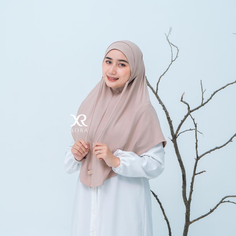 (Xora) Mazaya Hijab Malay Size L - Hijab Lolly Kerudung Wanita Muslim Syari Instan Daily Malay Non Pad 5