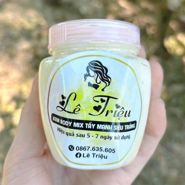   Hủ 200g  Kem Body Mix Tẩy Mạnh Siêu Trắng Tẩy Da Đen Ngâm Trai Lỳ 