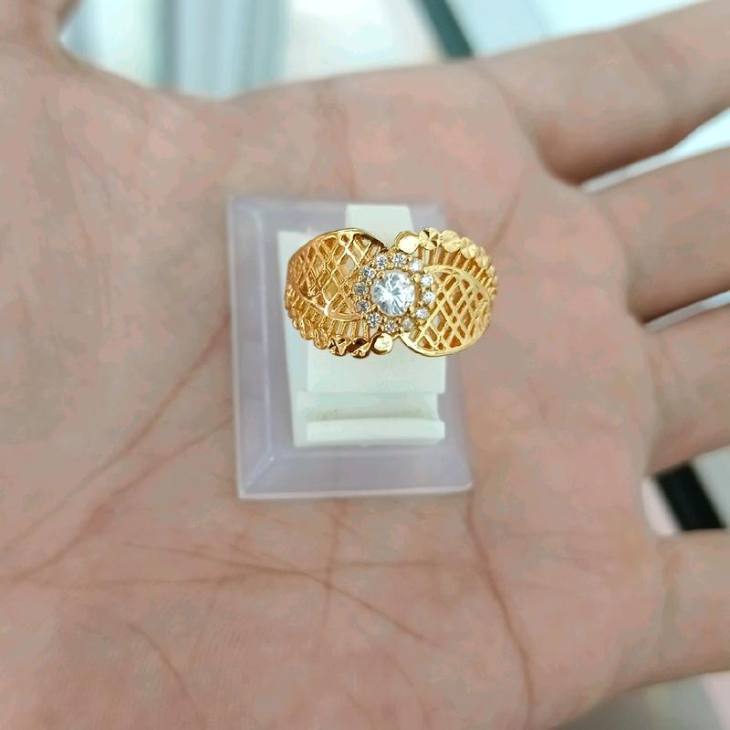 Cincin jubay Mata Full dan Bunga Awet dan Tahan Lama - Aksesoris, Elegan, lapis Emas 22 K 3