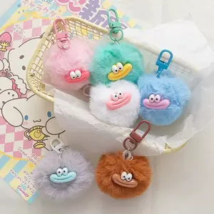 [DM] GT2068 Gantungan Tas Kunci Lucu Boneka Badut Bulu Bibir Sosis Bag Keychain Fashion Ukuran Sedang