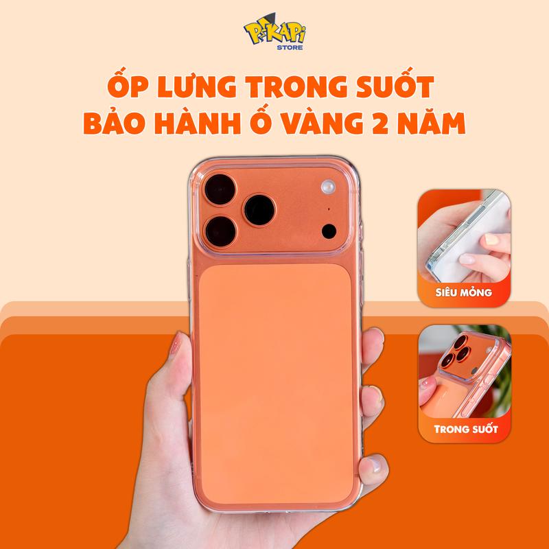 Ốp Lưng iPhone Trong Suốt Chống Ố Vàng PC BẢO HÀNH 2 NĂM – Pikapi Store