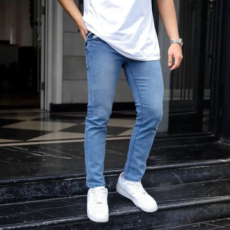 Celana Jeans Panjang Pria Streach Melar Dark Grey Pensil Skinny Distro Premium Korean Style Size 27-38 4