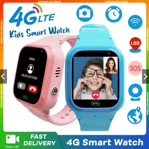4G Jam Anak Video Call Telepon GPS Anti Air(Waterproof) HD Camera Smart Watch Kids Jam Tangan Anak GPS Panggilan video, panggilan, game digital, GPS, SOS, mengirim pesan, foto definisi tinggi, jam alarm, kalkulator, pengatur waktu Support SIM Card