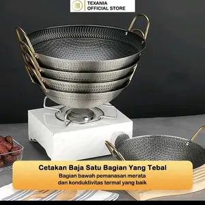 [PROMO BULAN INI] {PO 10 HARI DIKIRIM} Wajan Stainless Steel Honey Comb Anti Lengket Anti Karat Tahan Lama 24cm 26cm 28cm 30cm 34cm 38cm Motif Random
