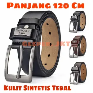 Sabuk Ikat Pinggang Kulit Sintetis Model Jarum Stainless Gesper 3 Warna - Pria dan Wanita