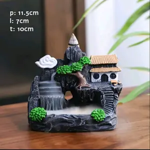 Tempat Bakar Dupa Backfow, Model Kerucut Aromaterapi Asap Air Terjun Bawah.E.