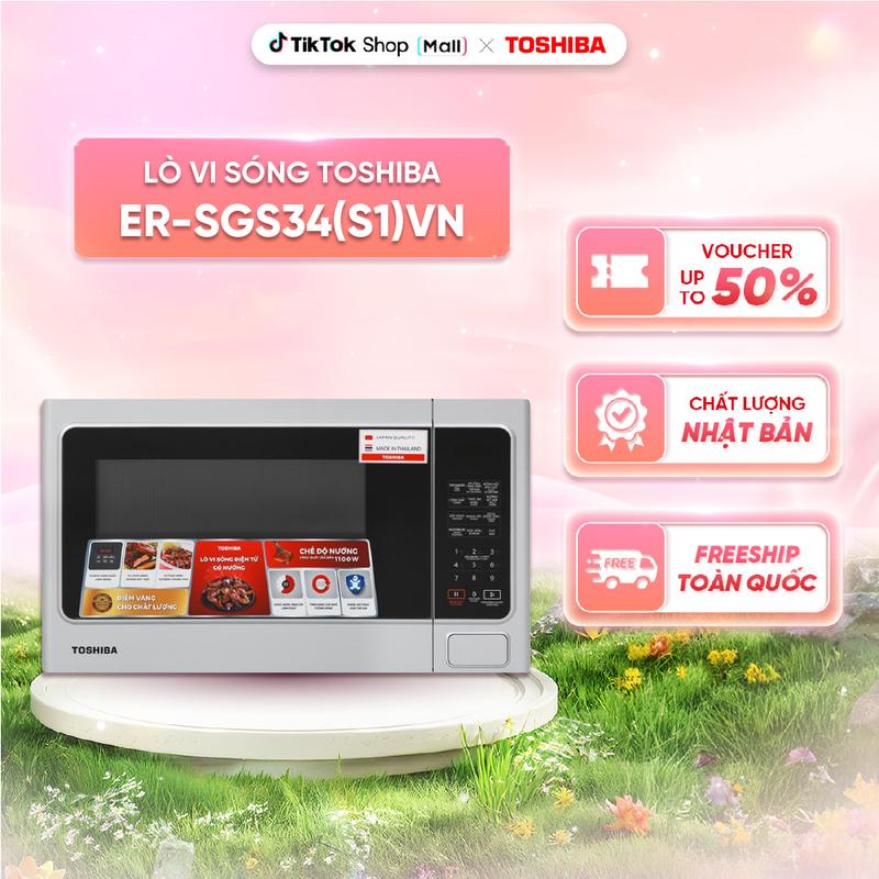 Lò vi sóng Toshiba ER-SGS34(S1)VN - Nướng - Dung tích 34L - Công suất 1000W - Xuất xứ Thái Lan - Hàng chính hãng