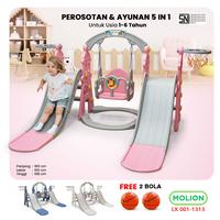 Gambar Mainan Prosotan Seluncuran Ayunan 5in1 Double Slide Perosotan Fun Anak Ganda Play Playground 001-M1313 - M1313 BIRU 5in1 dari Calary Toys Kota Surabaya 1 Tokopedia