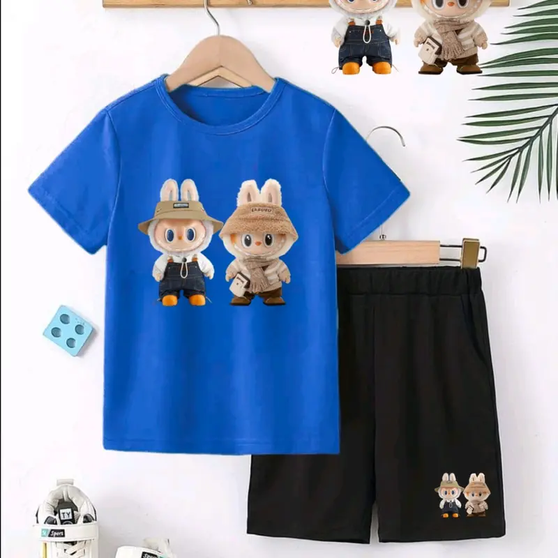 BAJU SETELAN ANAK GAMBAR BONEKA LABUBU 5