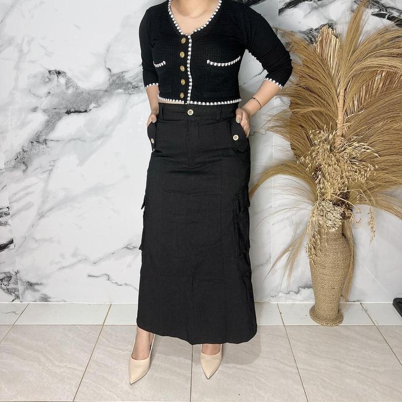 "Joanna" New Rok Spain Kargo Bahan Softjeans Import / Maxi Rok / Korean Style 5
