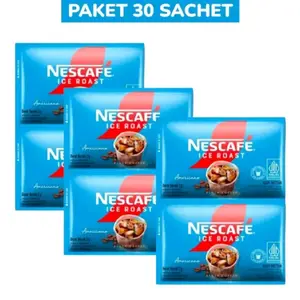 Nescafe Ice Roast Americano Kopi Instan Sachet 2g Isi 30 Sachet Robusta Rasa Americano untuk Penggunaan Sehari-hari Paket 30 Sachet Coffee
