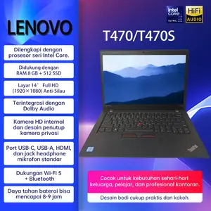 [Pre-owned]Lenovo Thinkpad Laptop T470  core i5 /i7 Generasi 6/7 RAM 8G/16G SSD 256/512GB Peningkatan baru laptop Second / Berkua Leptoplitas / Termurah/ Mulus Second Bergaransi Berkualitas Laptop Bisnis