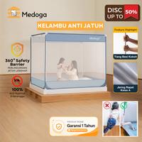 Gambar Medoga Kelambu Tidur Polos Anti Jatuh Anti Nyamuk Bayi Anak Dewasa Bedrail Aman - Biru 160x200 dari kelambu medoga Kab. Tangerang 1 Tokopedia