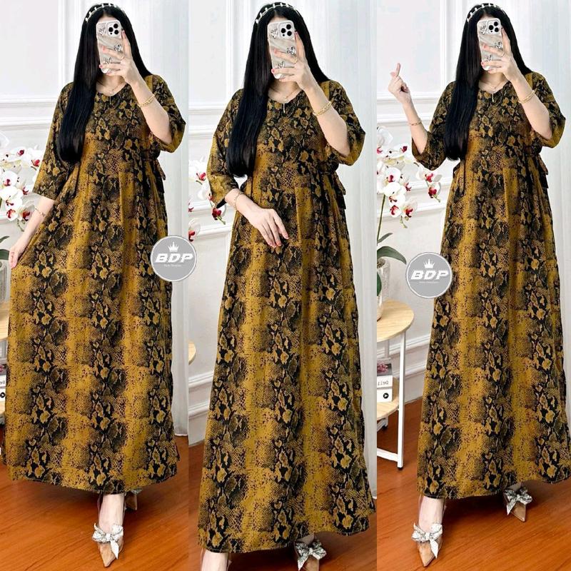 Dress Variasi Panjang Kain Rayon Halus Fashionable Wanita Busui, LD 110cm 4