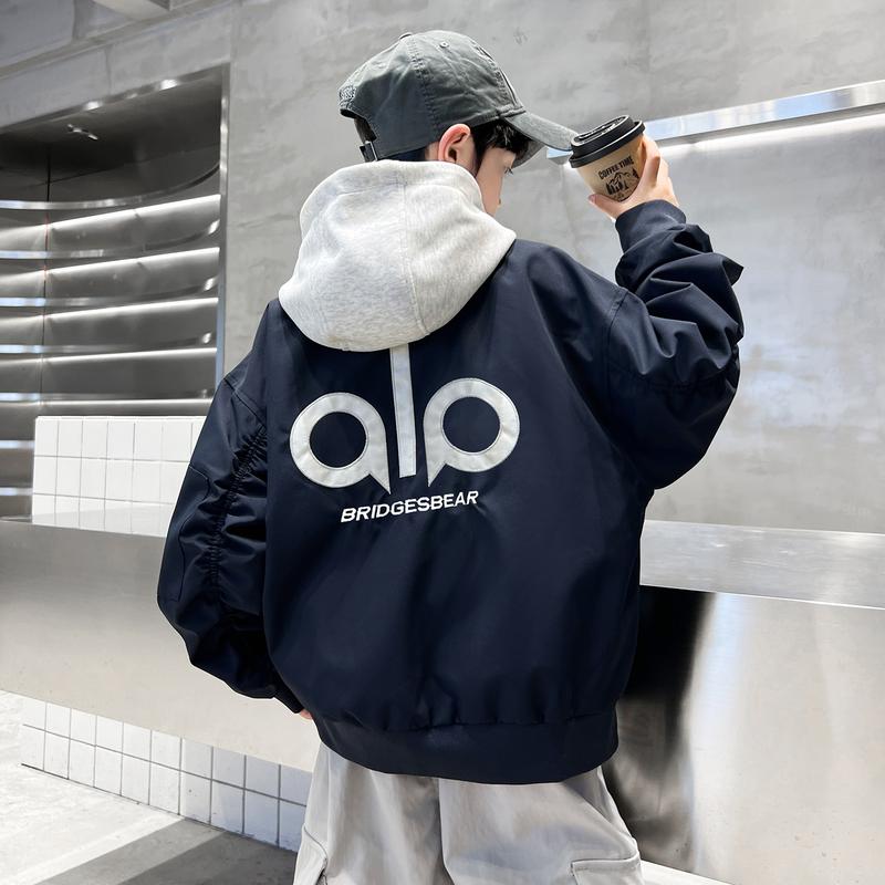 Áo Khoác Bomber Trẻ Em Nam Nữ Có Mũ Thời Trang Hàn Quốc – Chống Gió, Phối Logo Cá Tính, Size 120-180