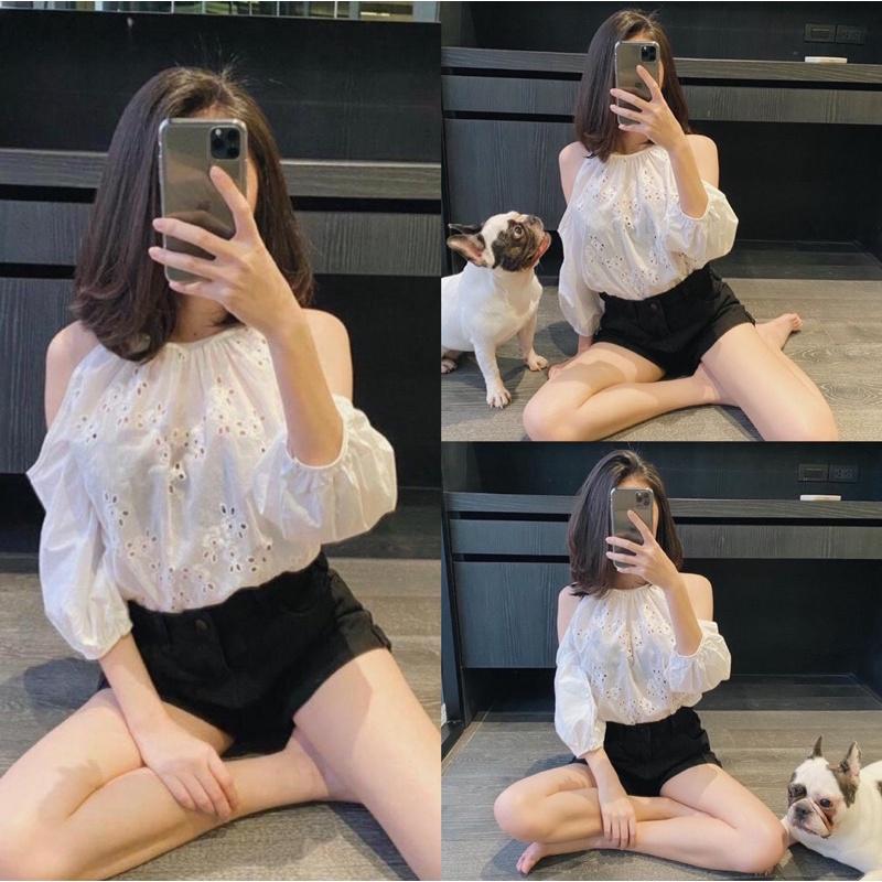 NEW atasan bkk top white serian,atasan off shoulder putih korean style ,sabrina ,peplum ,topkaret.deluna off shoulder 0