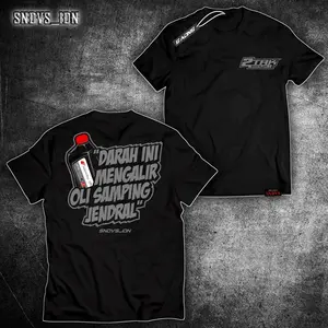 SNDVS_IDN T-shirt DARAH INI MENGALIR OLI SAMPING JENDRAL Bahan Dtf Premium Cotton Combed 24s Nyaman Dipakai Unisex Hitam M-3XL