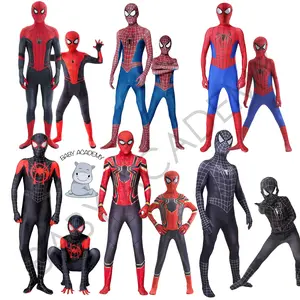 Kostum Suit Spider Web Superhero Anak Laki Laki Pria Dewasa Lengkap Topeng Halloween Birthday Party Premium