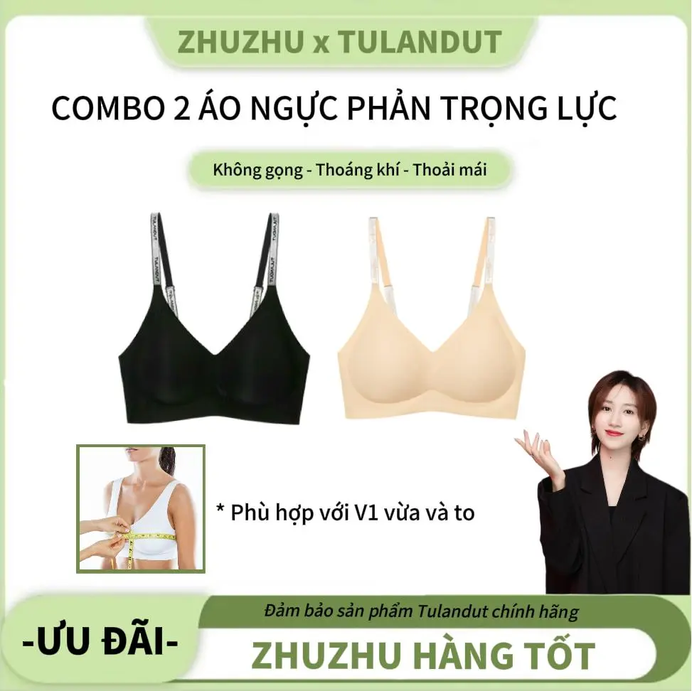 [ZhuZhu] Combo 2 Áo Lót Phản Trọng Lực Có Cài - Tulandut, Thoáng Khí, Mỏng, Không Gọng, Kháng khuẩn 7A, Thoải Mái Cho 4 Mùa - 62198