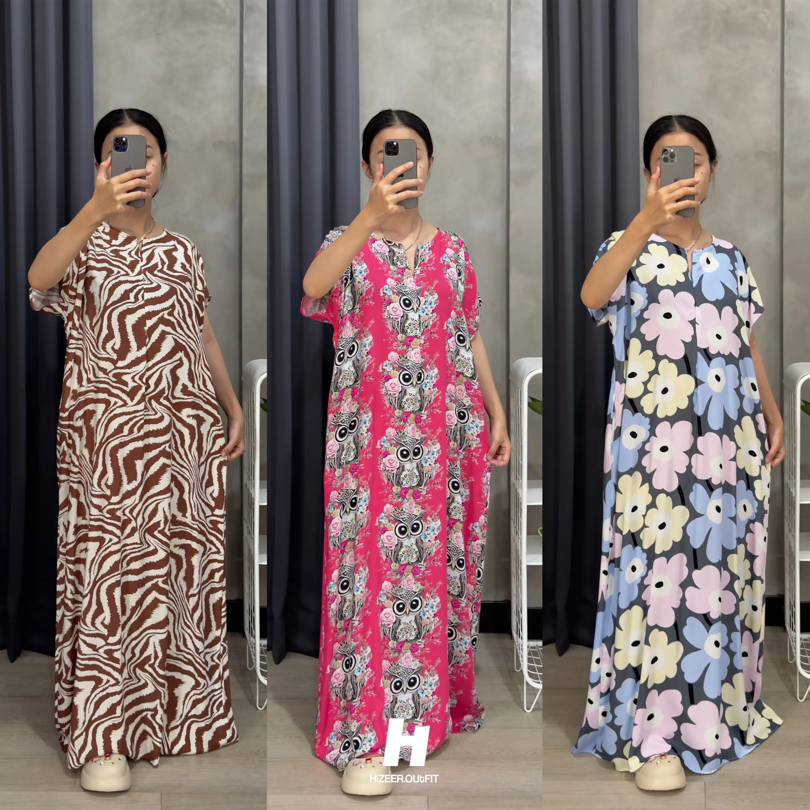 HiZEER.OUTFIT- Daster Long Motif Kekinian Panjang Sematakaki PB 135 CM Bumil Busui Friendly