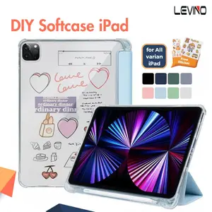 LEVINO DIY Softcase iPad Auto Sleep with Pencil Holder For Pad Gen 9 , Air1/2/3/4/5 dan Pad Pro 11"