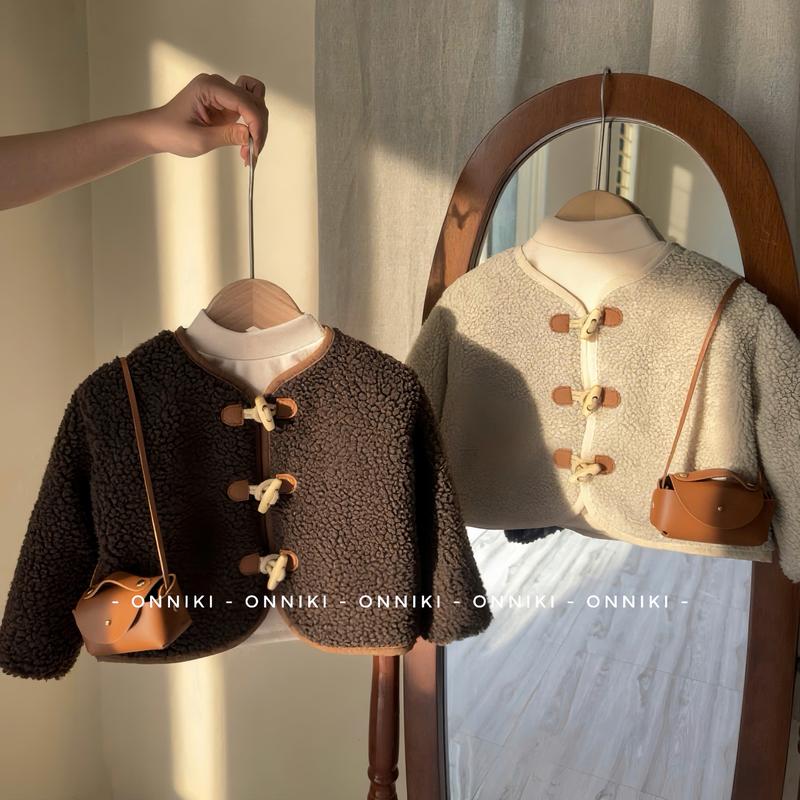  TẶNG TÚI DA - DEAL MỞ BÁN - Áo Khoác Lông Cừu CHÍNH PHẨM - LOẠI 1 Phối Cúc Sừng Dày Dặn - Ấm Áp Style Hàn Sang Xịn Mịn Size Từ 6-25kg 