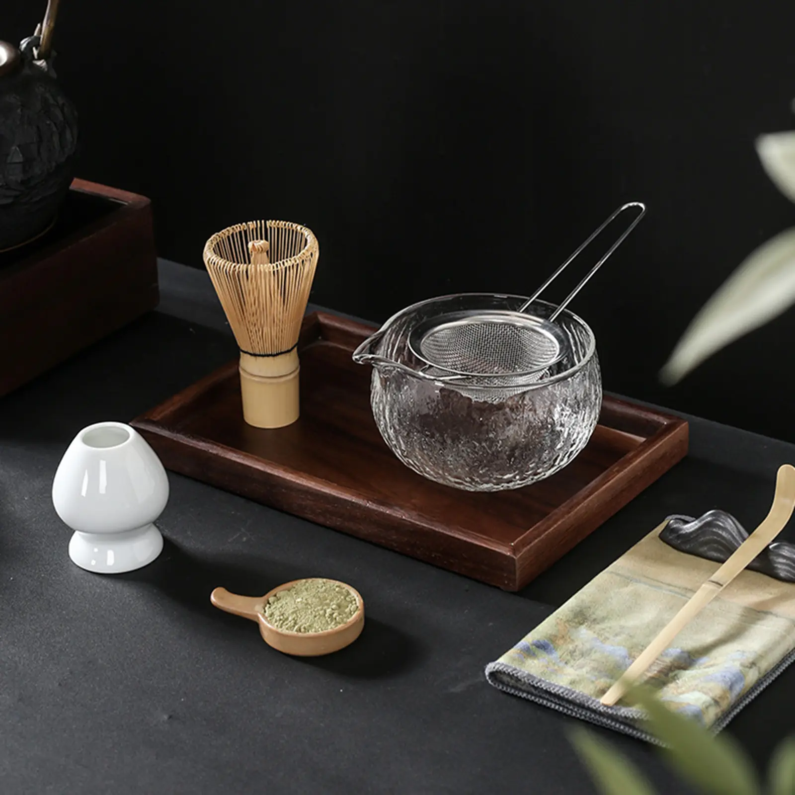 Bộ Matcha, Thủ Công, Thiết Bị, Giá Đỡ Đánh Trứng Thủy Tinh, Với Thìa Matcha, Bát Matcha Truyền Thống, Thích Hợp Cho Tiệc Tùng, Nhà Hàng, Lễ Trà, Nhà Trà, Sử Dụng Tại Nhà
