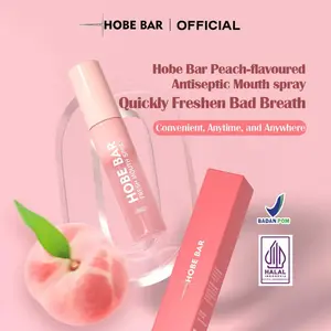 HOBE BAR Probiotic Oral Spray - Sugar-Free, Alcohol-Free, and Preservative-Free, Peach Mint Flavor for Fresh Breath (20 ml) hobe  bar pewangi mulut semprot mouth spray parfum  mulut Liquid