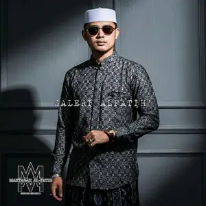 ALFATIH - {New series} Kemko sultan BILHAQ BASIC FULL MOON songket kemeja pria koko pria muslim