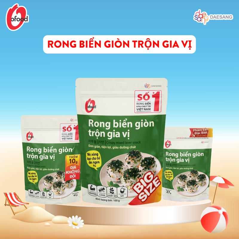 Rong biển giòn trộn gia vị O’food – Vị ngọt vừa ăn, trộn cơm cháo tiện lợi,…