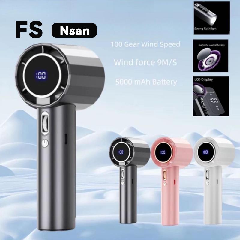  【COD 【Giá tốt nhất! Quạt Cầm Tay Tốc Độ Cao Mới Nhất Gió Mạnh Tốc Độ Có Thể Điều Chỉnh 100 Màn Hình LED Pin Cầm Tay Quạt Mini Im Lặng Làm Bằng Hợp Kim Sạc Dự Phòng Làm Mát Có USB 