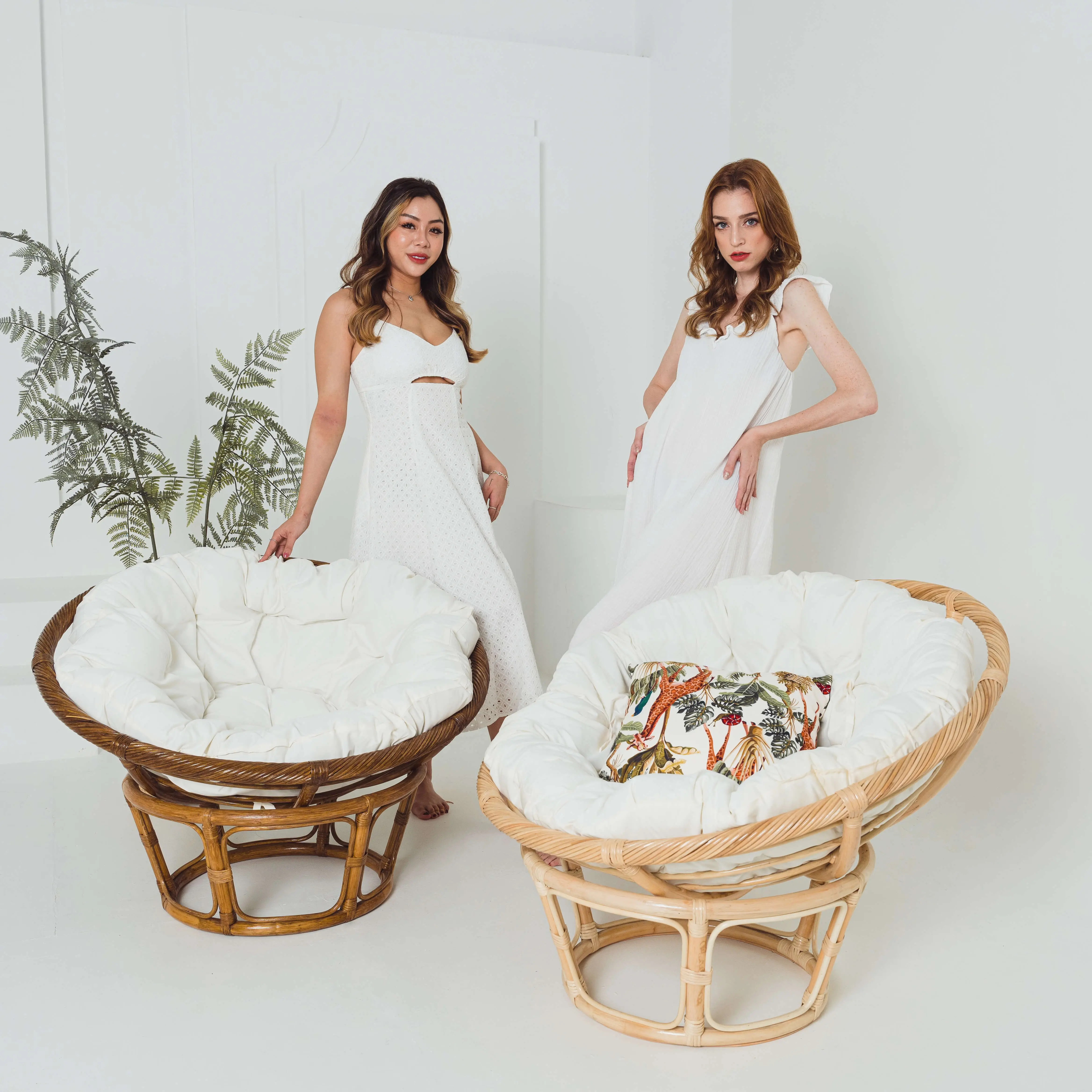 Twisted Papasan Chair With Cushion Adjustable