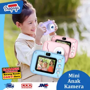 Kamera Anak Mini USB 2.0 IPS 2000W Piksel 32GB Digital DSLR Mainan Foto Video - Pink/Biru - Children, Card