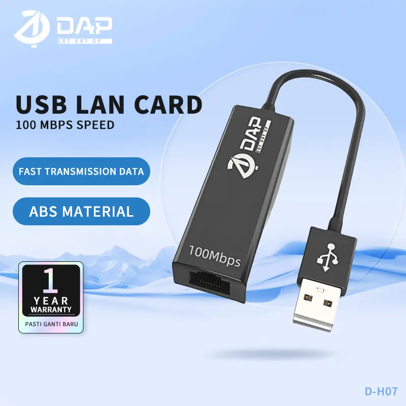 DAP USB Ethernet Adapter LAN Network 100 Mbps D-H07 - Garansi 1 Tahun
