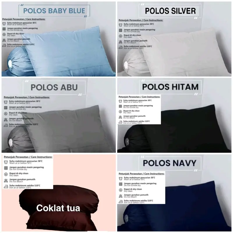 Sarung Bantal / Sarung Guling polos, bagus dan halus 0