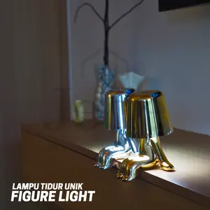 LED Figure Lamp - Lampu Tidur Unik Figur Manusia Resin 3W Batre upto 12 Jam
