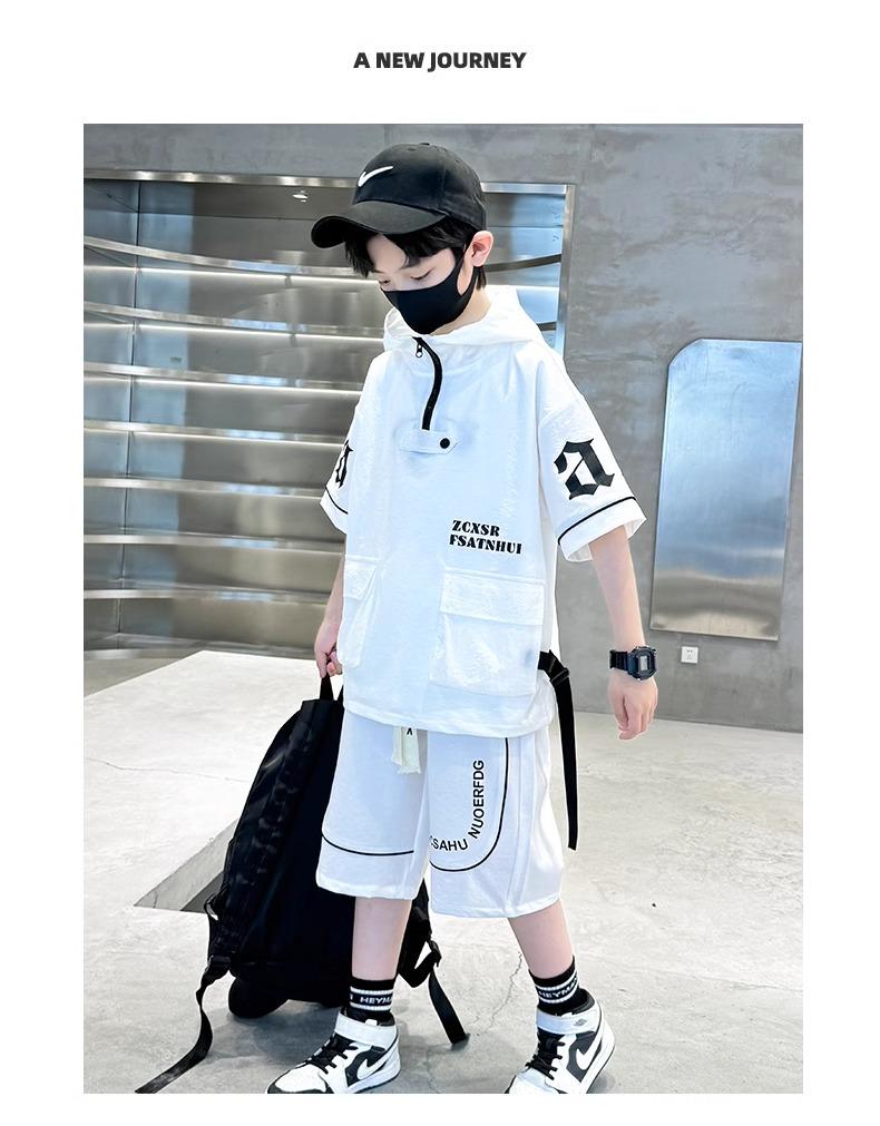Product Introduction of Set Đồ Trẻ Em Cá Tính 2025 - Áo Hoodie Tay Ngắn + Quần Short Form Rộng | Size 120-180 28