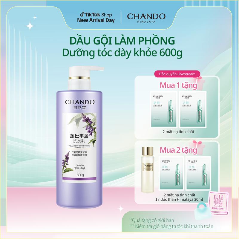   EX-LIVESTREAM  Dầu Gội Làm Phồng Nuôi Dưỡng Tóc Dày Và Chắc Khoẻ CHANDO Himalaya 600ml Hàng Chính Hãng 