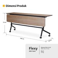 Gambar Meja Training Meja Banquet Meja Lipat Meja IBM Roda - Seahorse FLEXY 180x45 Multiplek HPL - HPL Cokelat Tua dari Multimo Furniture Kab. Sidoarjo 3 Tokopedia