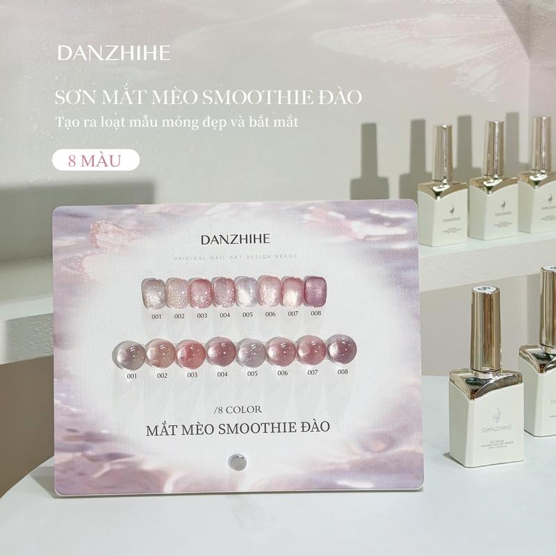 DANZHIHE ĐÀO MỊNH Phong cách mắt mèo hồng 8 màu phù hợp cho kỹ thuật viên làm móng và tiệm làm móng.