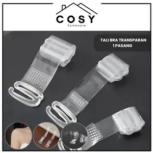 COSY Tali Bra Transparan 1 Pasang Tali Bra Bening Set / Tali BH Transparan Bening / Bra Strap Pengait Bra