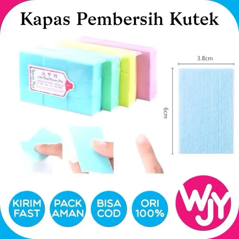 KAPAS PEMBERSIH KUTEK UV GEL KAPAS NAIL ART TANPA SERAT MENGHAPJS GEL POLISH